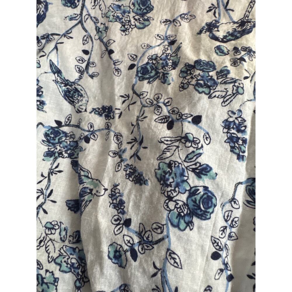 Vintage Bird Floral Print Long Nightgown Cotton Pajama Large Cottagecore Granny - Picture 5 of 7